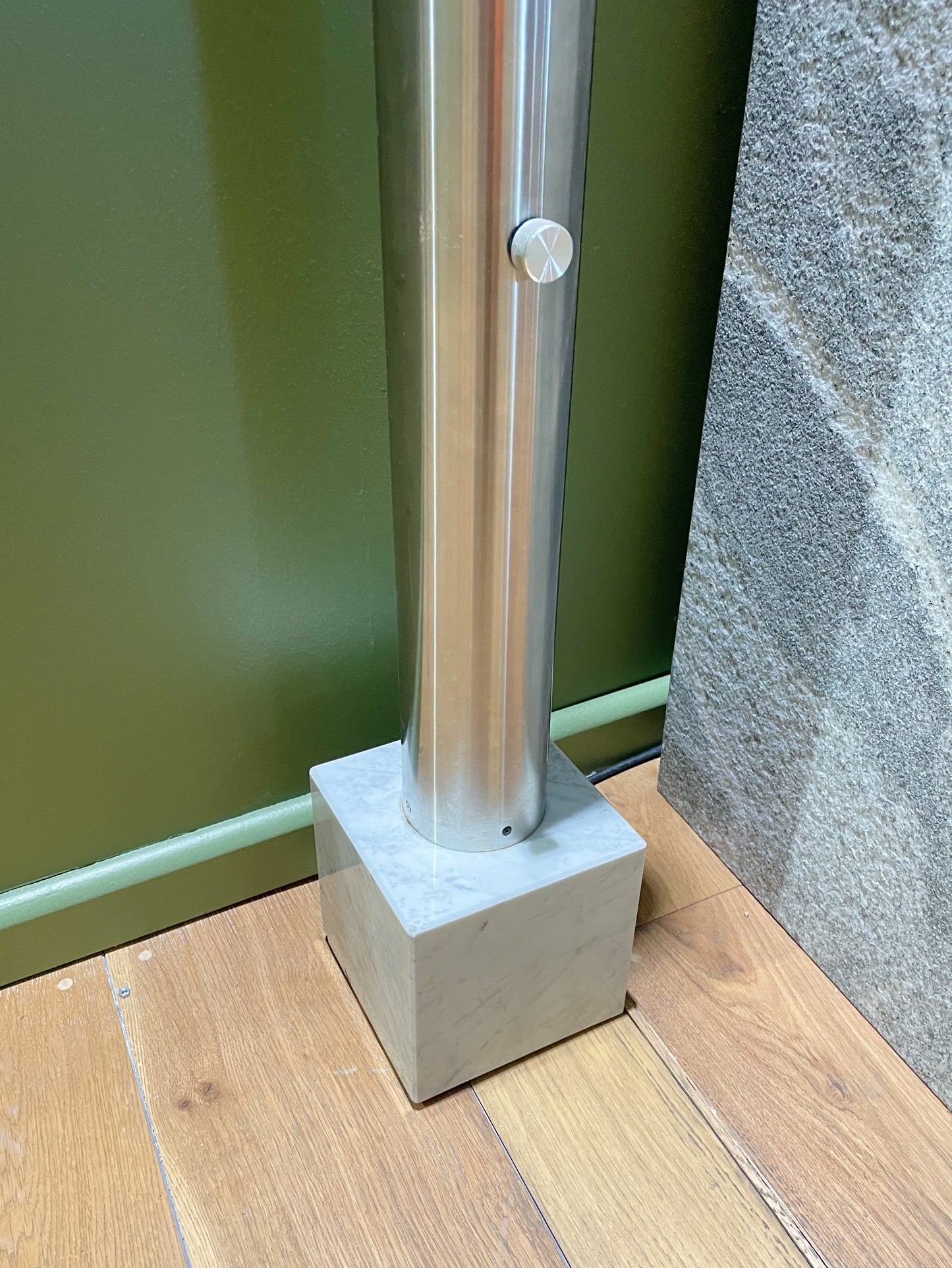 Italian Chrome and Marble Floor Lamp, Italy 1980s