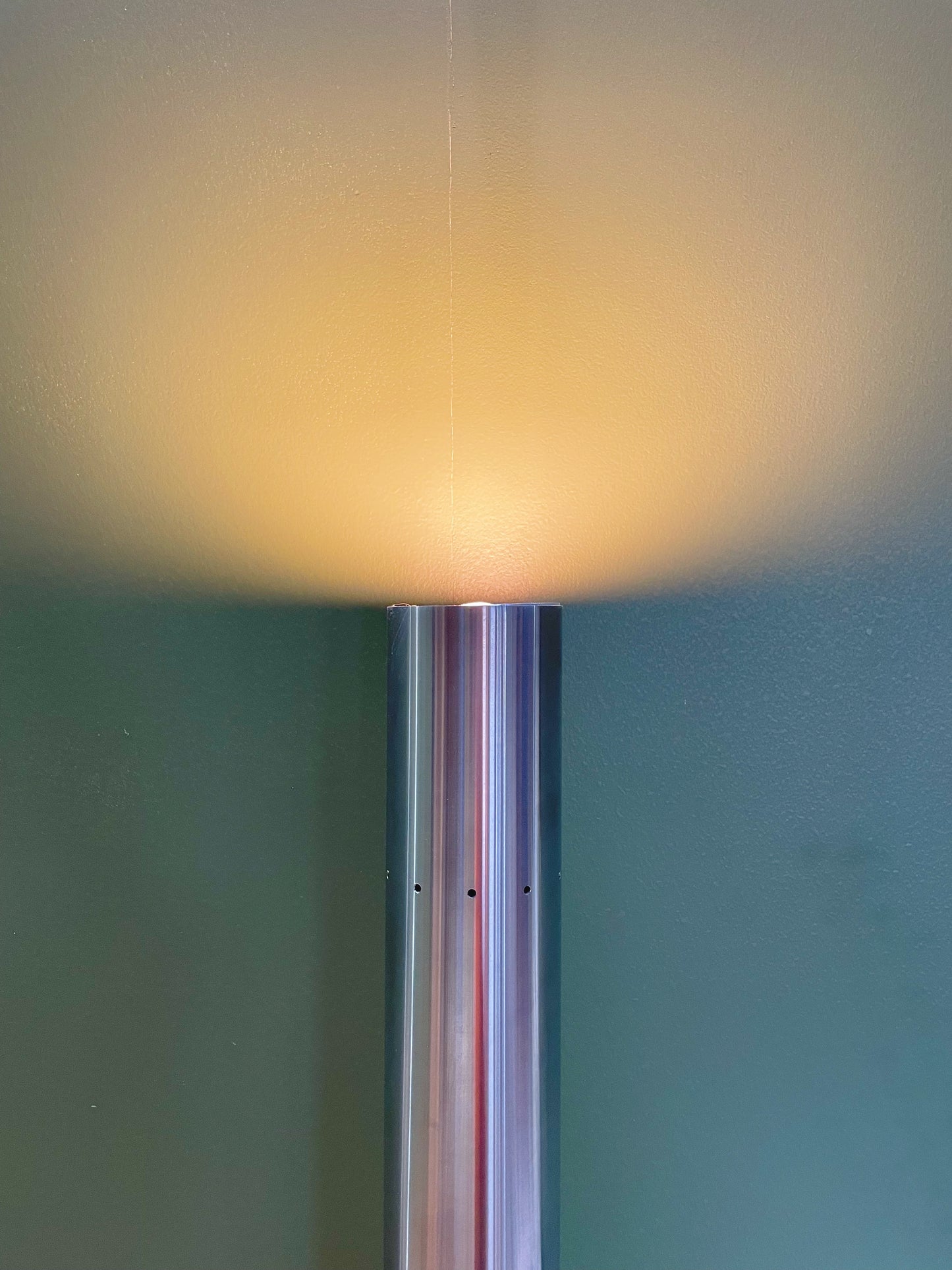 Italian Chrome and Marble Floor Lamp, Italy 1980s