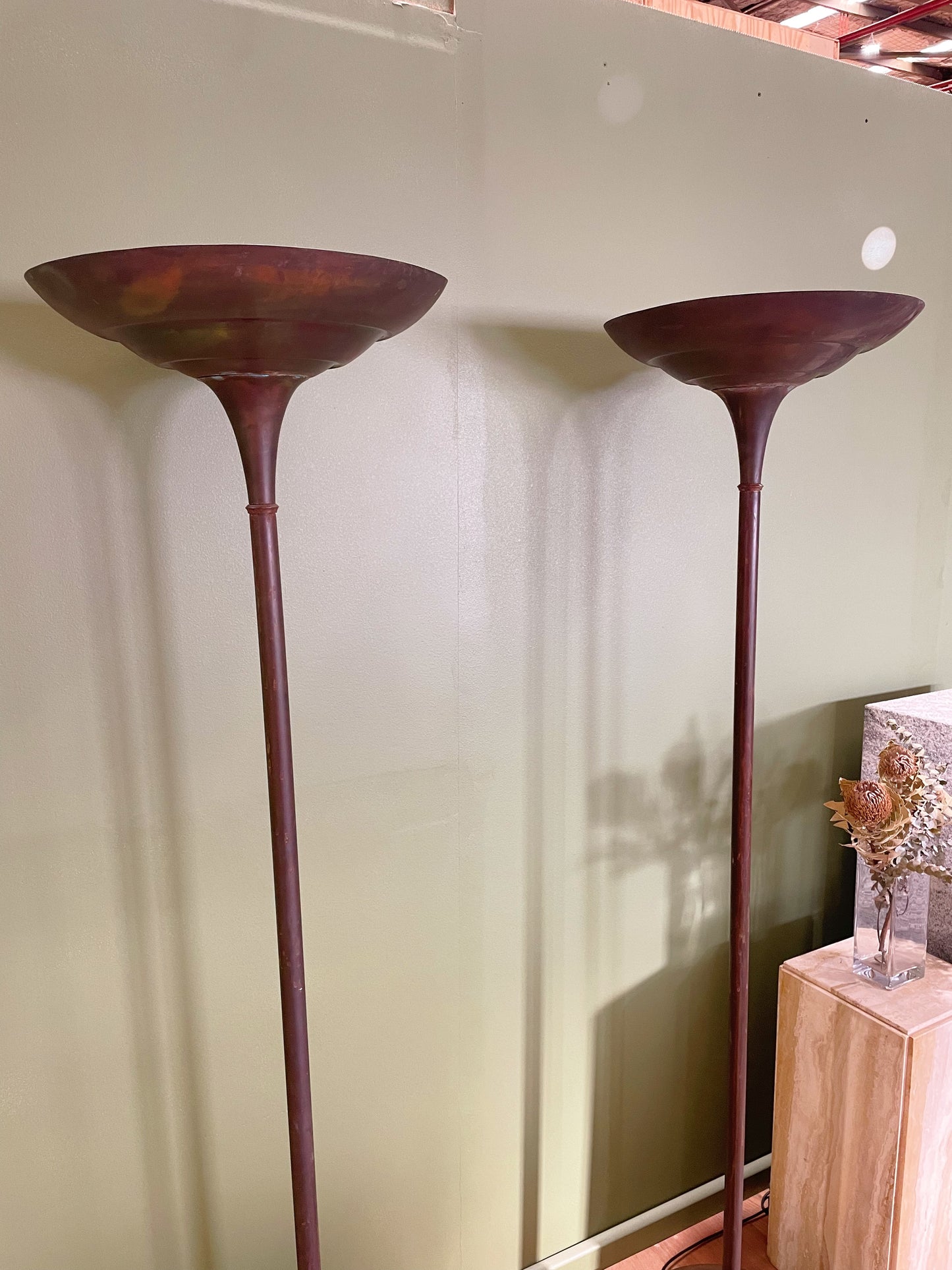 Pair of French Brass Floor Lamps