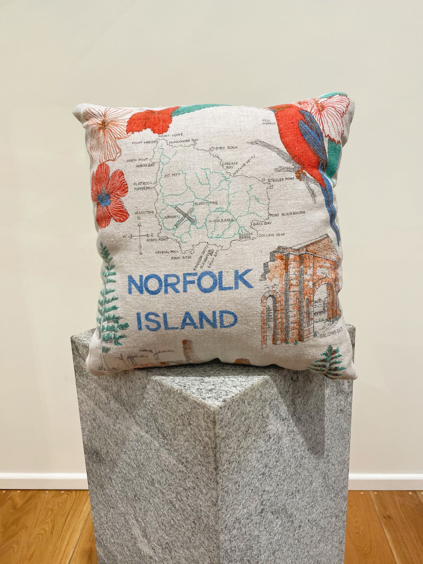Vintage Cotton Cushion - Norfolk Island