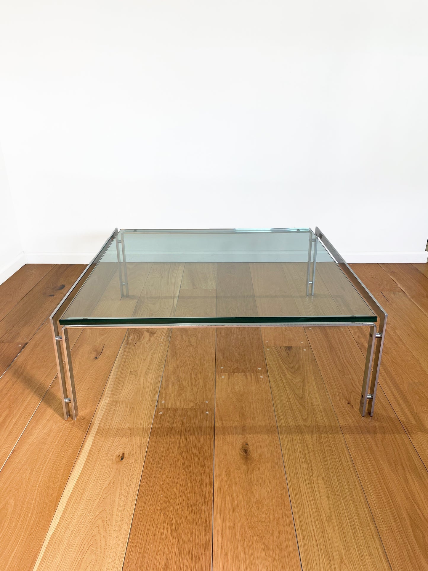German midcentury glass coffee table 1960s