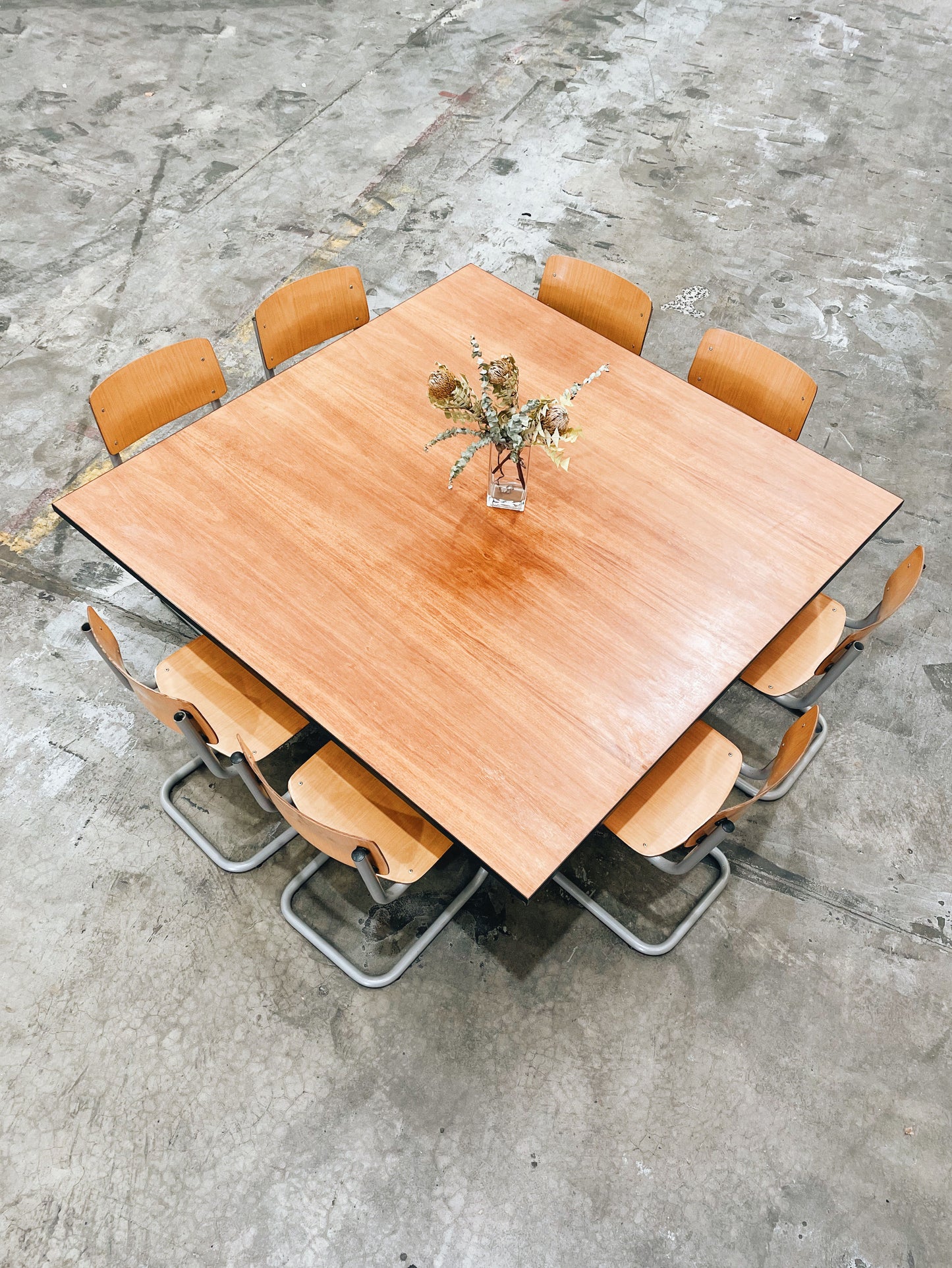 Eames midcentury conference table with Rosewood top and segmented steel base 1960s designer office furniture