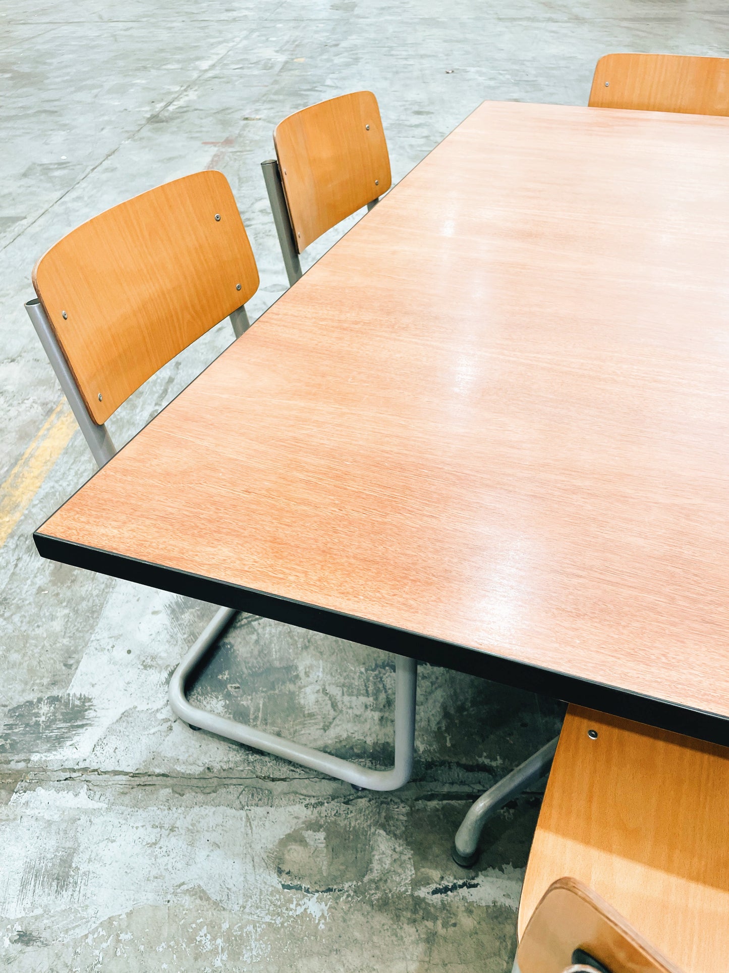 Eames midcentury conference table with Rosewood top and segmented steel base 1960s designer office furniture