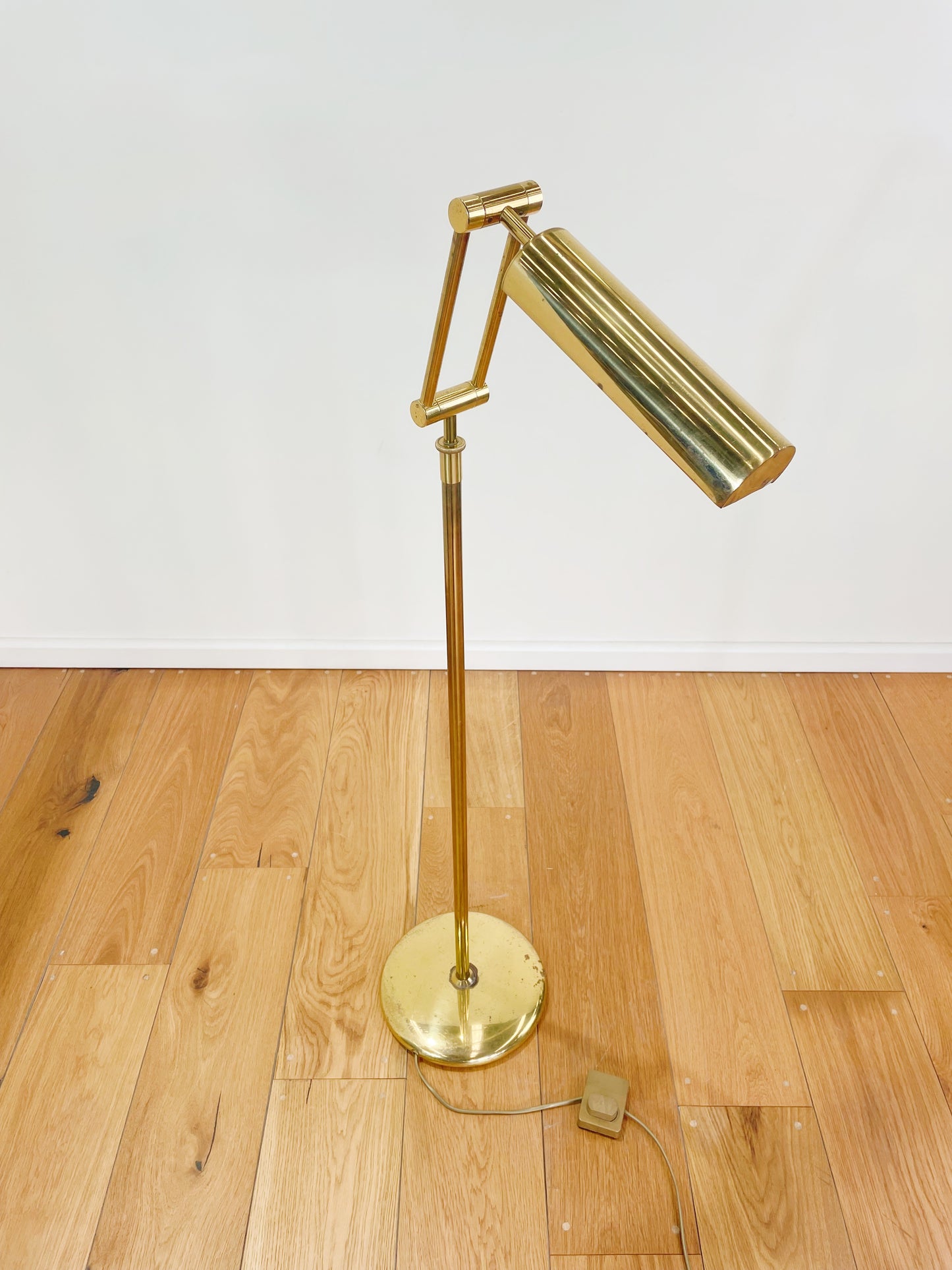 Danish Brass Standing Lamp 1970s