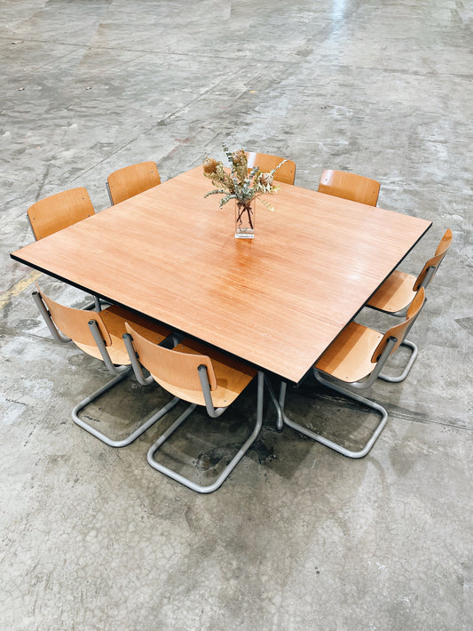 Eames midcentury conference table with Rosewood top and segmented steel base 1960s designer office furniture