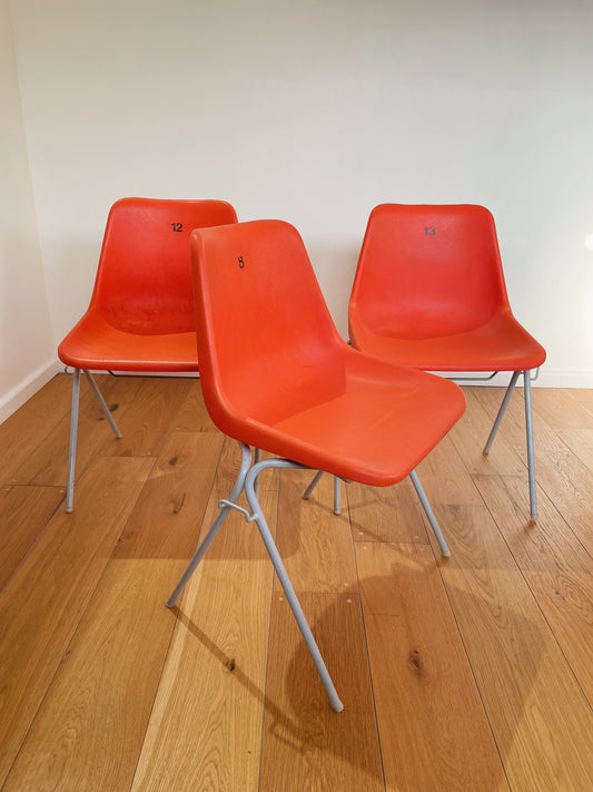 Orange Stacking Chair by Robin Day